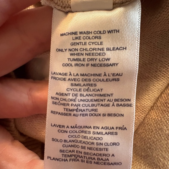 Chaps Tan and White Striped Blouse size M - Picture 8 of 8